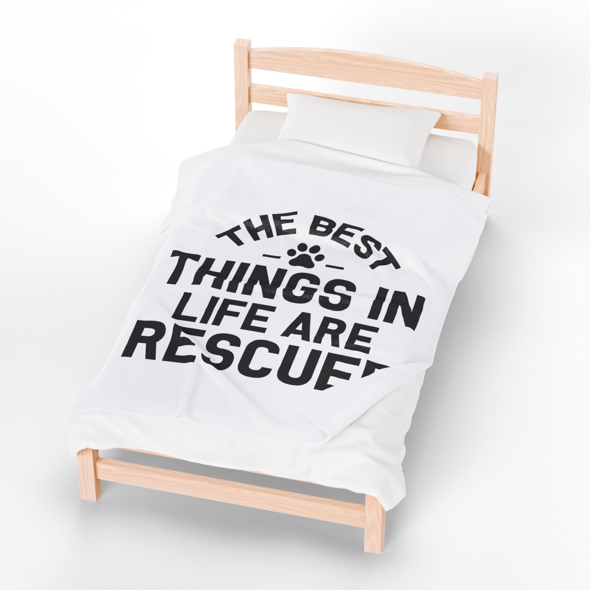 Inspirational Pet Best Rescue - Velveteen Plush Blanket