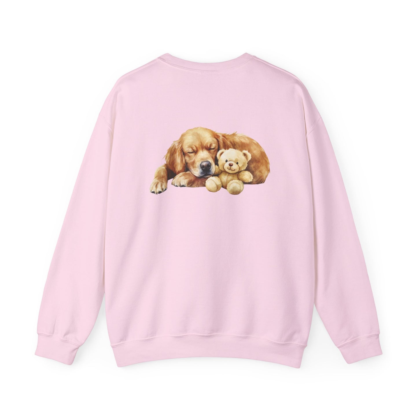 Baby Golden Retriever Crewneck - Nap with Teddy Bear Sweatshirt