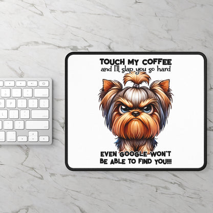 Funny Coffee-Themed Gaming Mouse Pad - Touch My Coffee & I'll Slap You | Purrfect Pet Haven