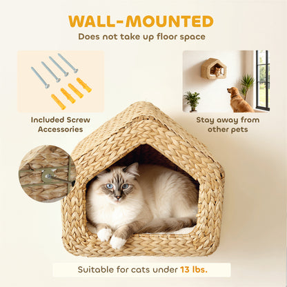 Seagrass Sky Pod - Wall Mounted Cat Hideaway