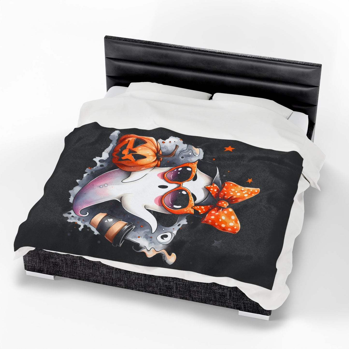 Halloween Ghost Velvet Plush Blanket - Luxury Fall Throw