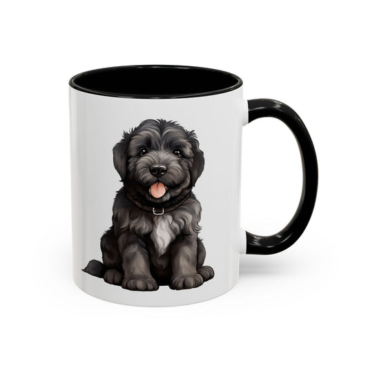 Cute Bouvier Des Flanders Dog Design Accent Coffee Mug - 11oz & 15oz