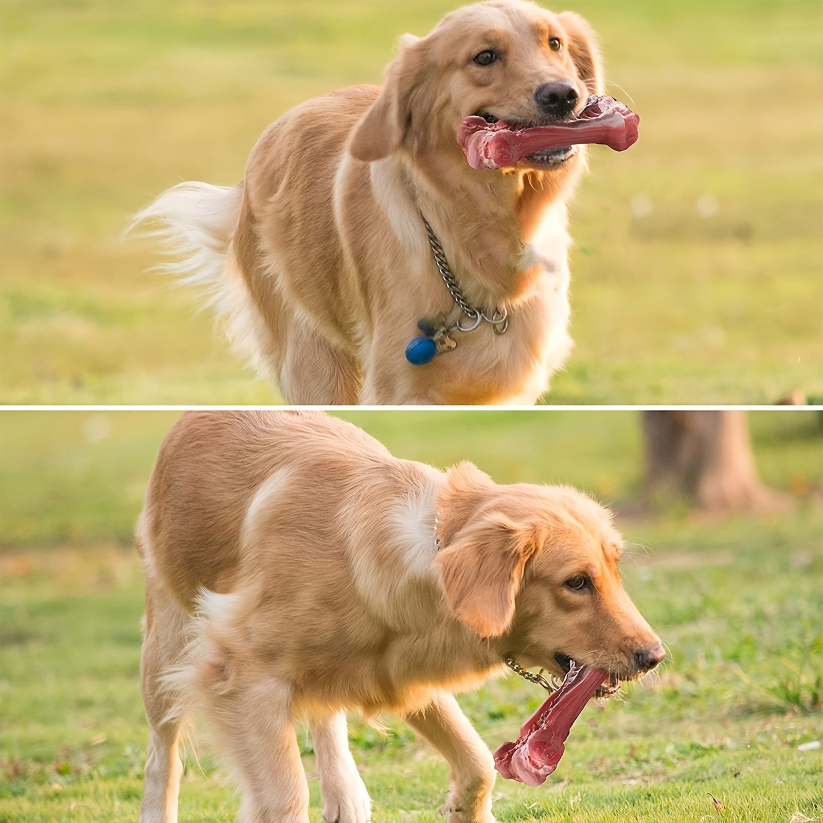 Indestructible Dog Chew Toy for Aggressive Chewers - Durable, Non-Toxic Natural Rubber Bone Shape