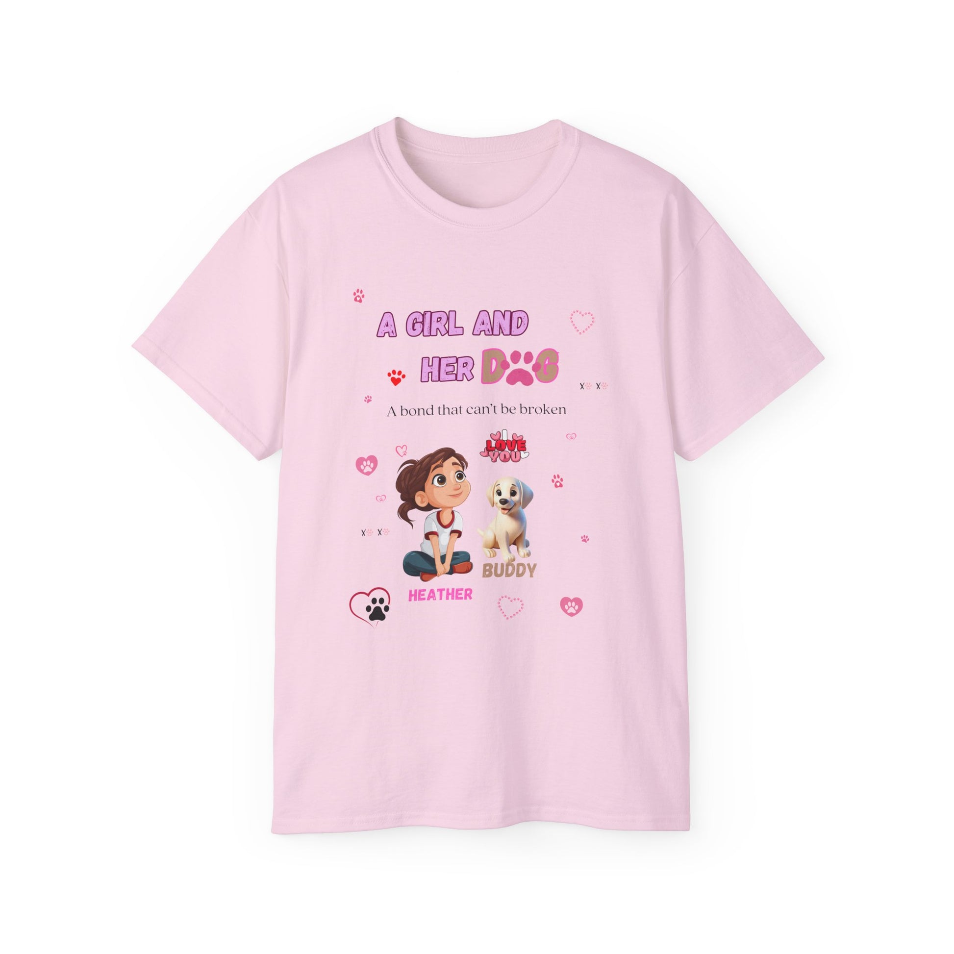 Girl and Her Dog Unisex Tee | Cute Pet Lover Shirt | Personalized Gift | Purrfect Pet Haven