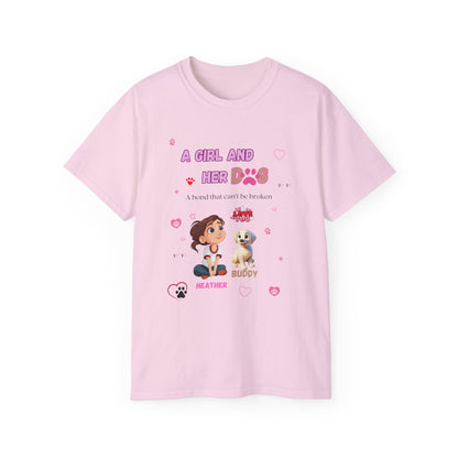 Girl and Her Dog Unisex Tee | Cute Pet Lover Shirt | Personalized Gift | Purrfect Pet Haven