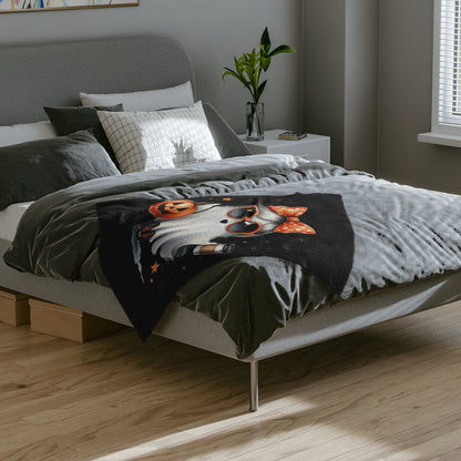 Halloween Ghost Blanket - Cute Spooky Fall Throw Microfiber