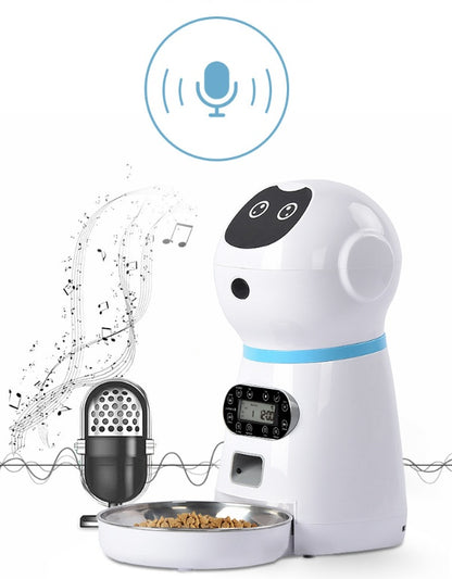 White electronic device with microphone and sound waves on a white background