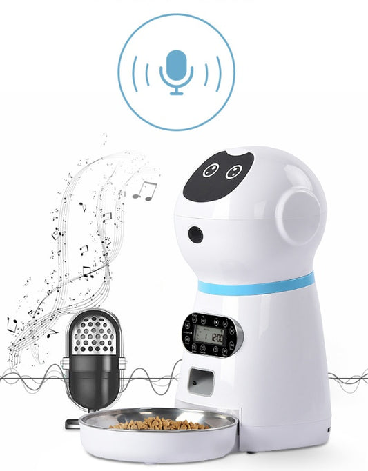 White electronic device with microphone and sound waves on a white background