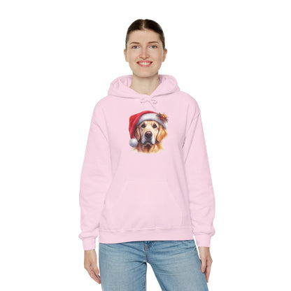 Christmas Golden Retriever Hoodie – Cute Dog in Santa Hat Holiday Sweatshirt