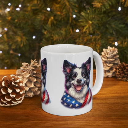Border Collie Patriotic Dog Ceramic Mug - 11oz & 15oz | Purrfect Pet Haven