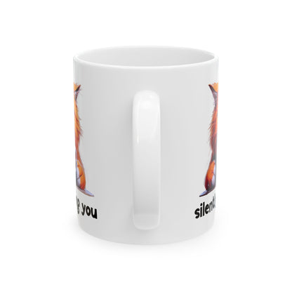 Funny Cat Ceramic Mug - 'Judging You Silently' (11oz, 15oz) | Purrfect Pet Haven