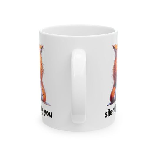 Funny Cat Ceramic Mug - 'Judging You Silently' (11oz, 15oz) | Purrfect Pet Haven