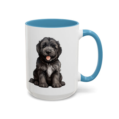 Cute Bouvier Des Flanders Dog Design Accent Coffee Mug - 11oz & 15oz