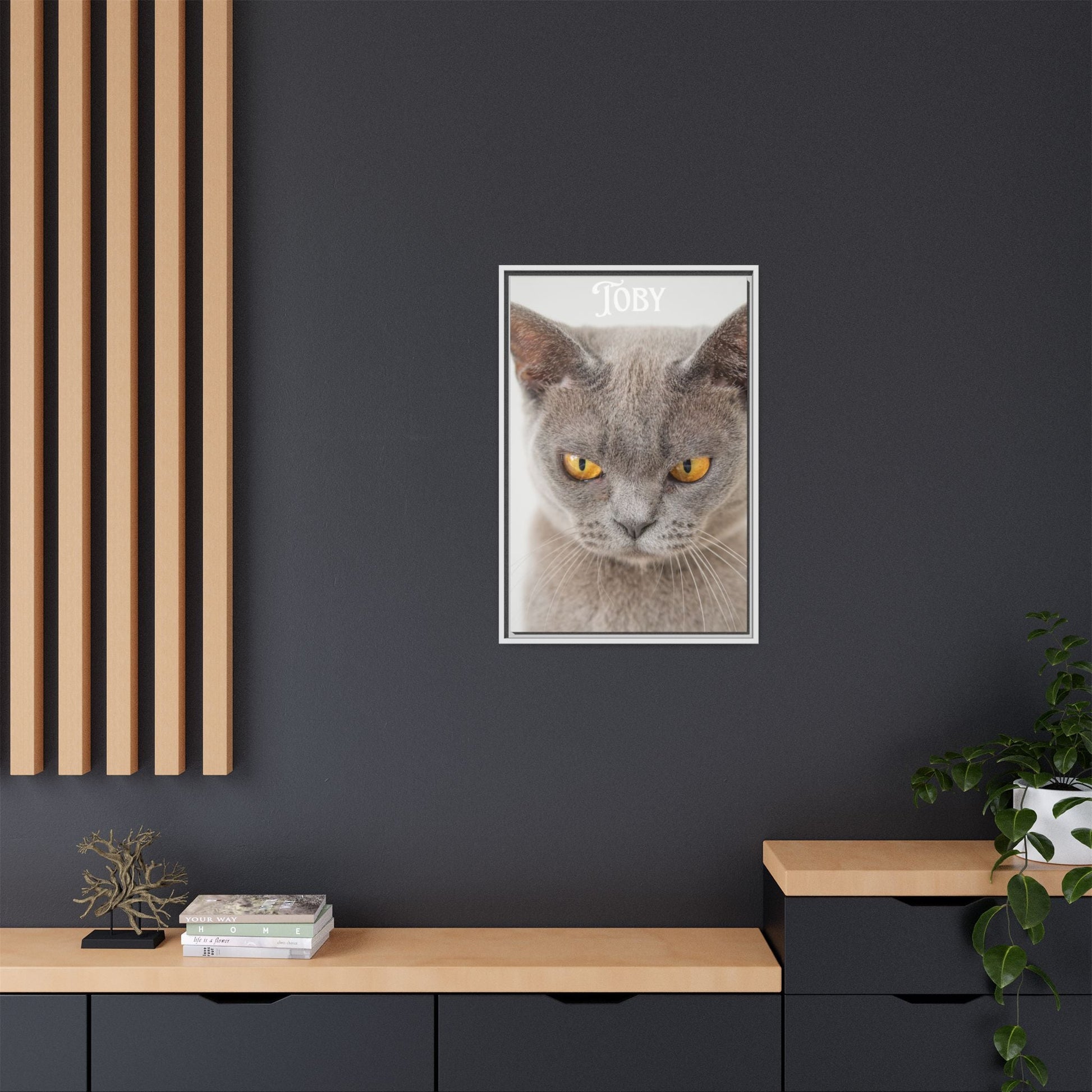 Personalized Photo Wall Art - Framed Matte Canvas Print for Pet Lovers - Customizable Name Print | Purrfect Pet Haven
