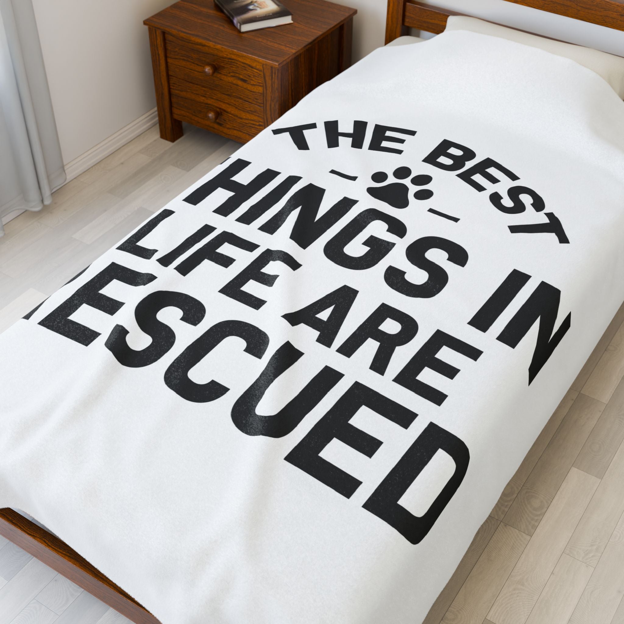 Inspirational Pet Best Rescue - Velveteen Plush Blanket