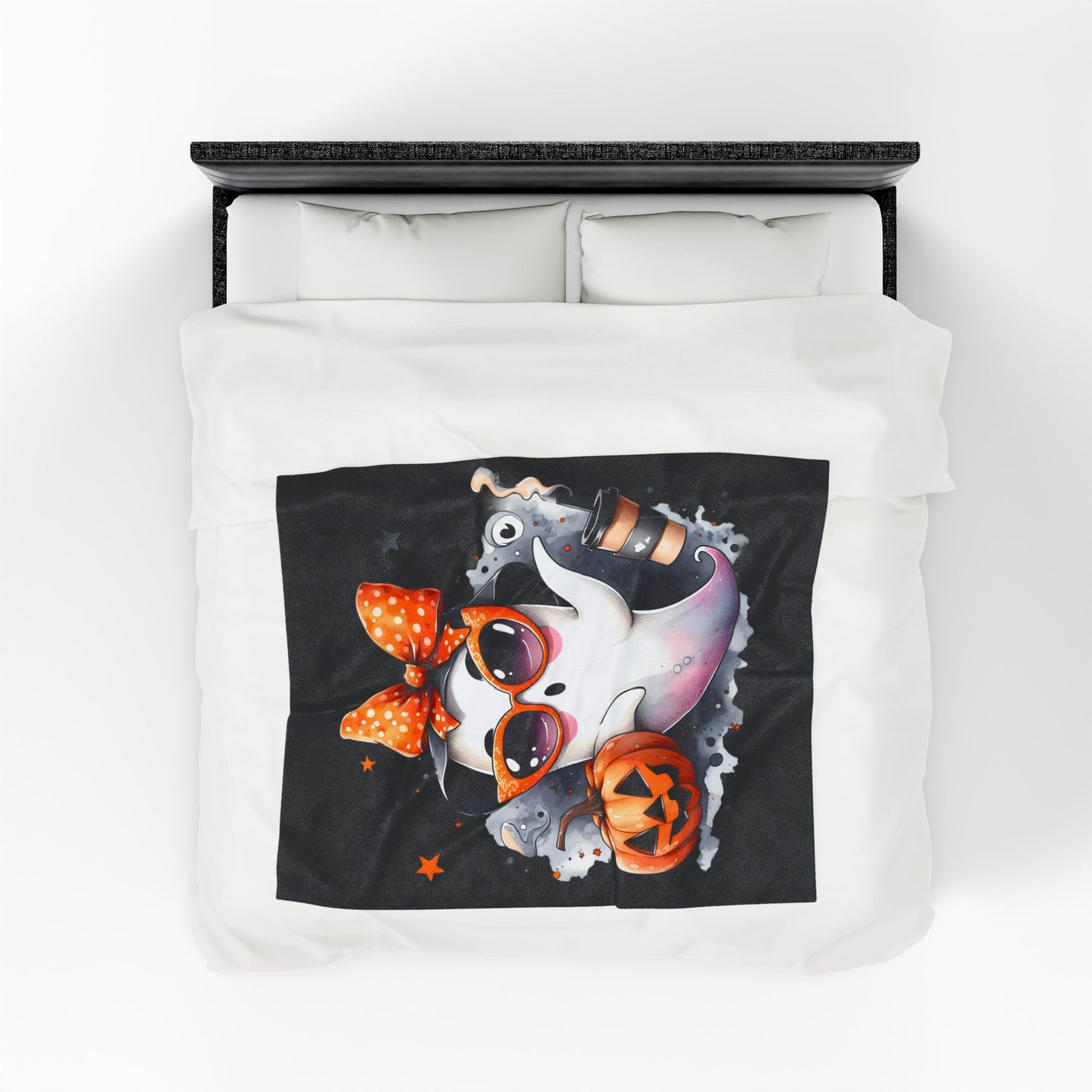 Halloween Ghost Velvet Plush Blanket - Luxury Fall Throw