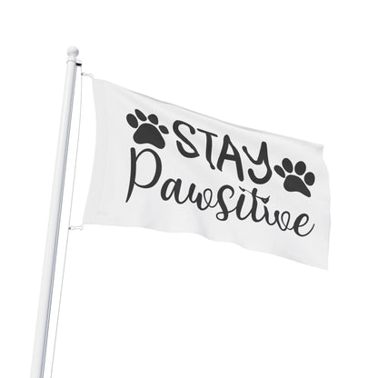 Paw Print Flag - Stay Pawsitive Home Decor
