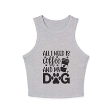 Dog Lover Coffee Micro Rib Racer Tank Top