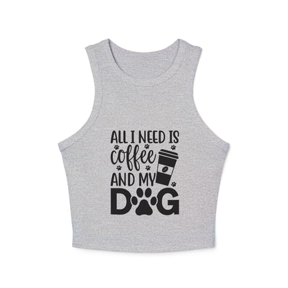 Dog Lover Coffee Micro Rib Racer Tank Top