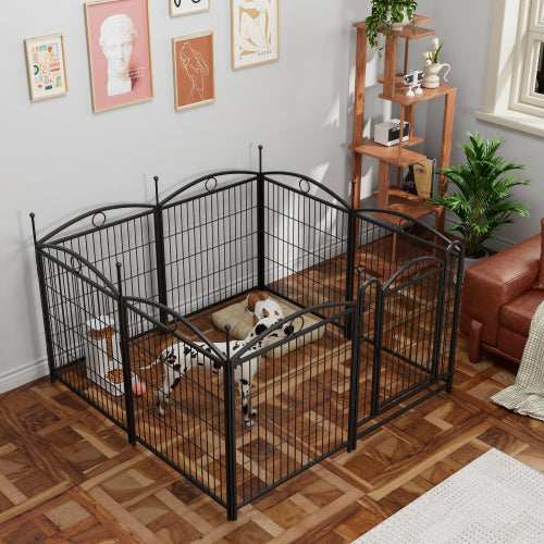 8 Panel Metal Dog Fence Pet Outdoor Playpen 32 Inch Tall