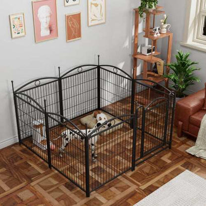 8 Panel Metal Dog Fence Pet Outdoor Playpen 32 Inch Tall