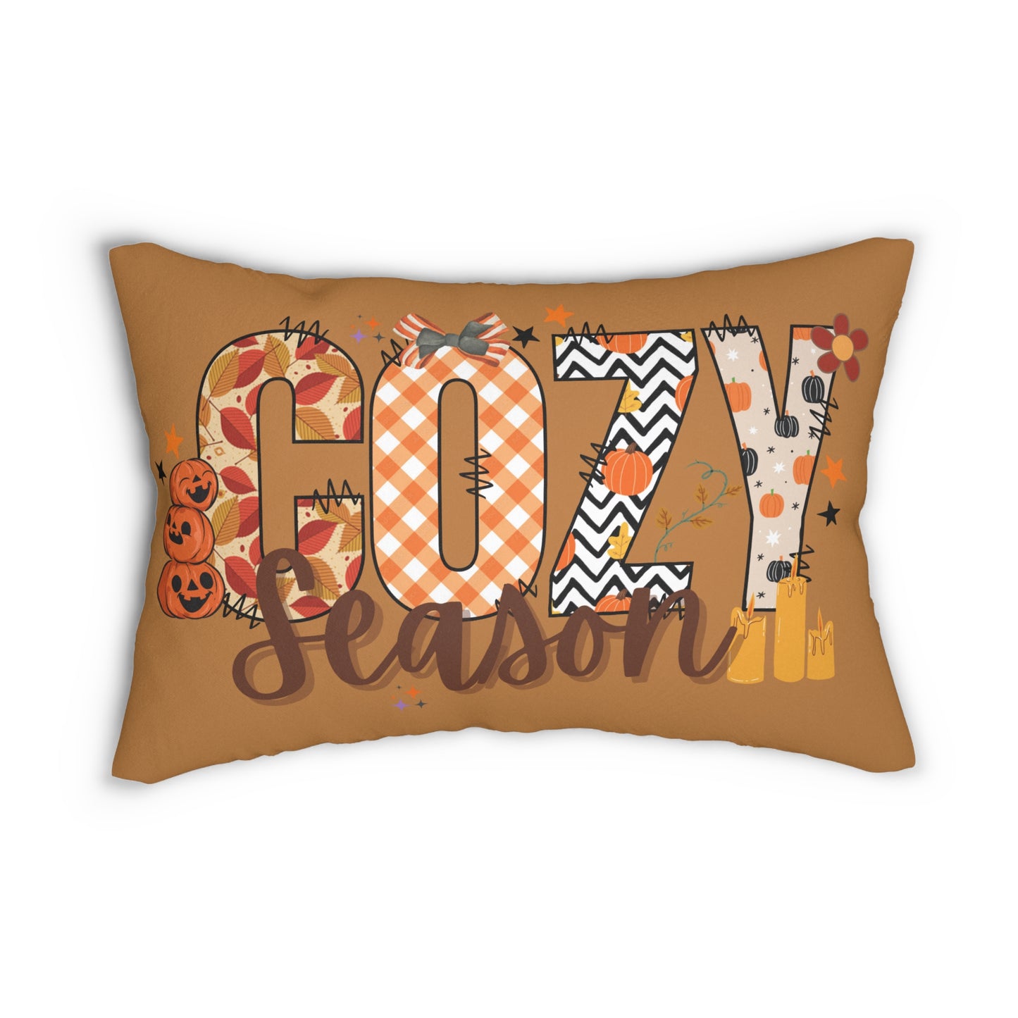 Fall Lumbar Pillow - Cozy Season Autumn Decor Thanksgiving