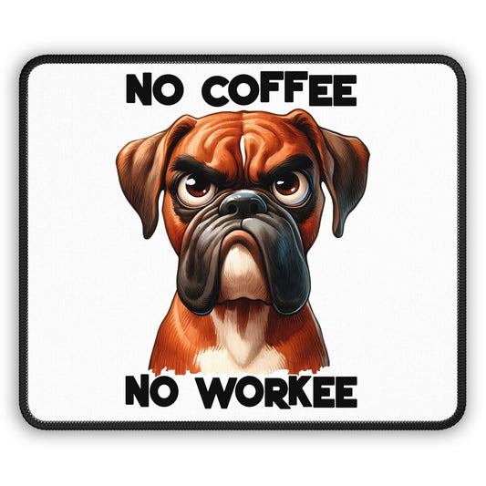 Funny Dog Gaming Mouse Pad - "No Coffee No Workee" | Purrfect Pet Haven