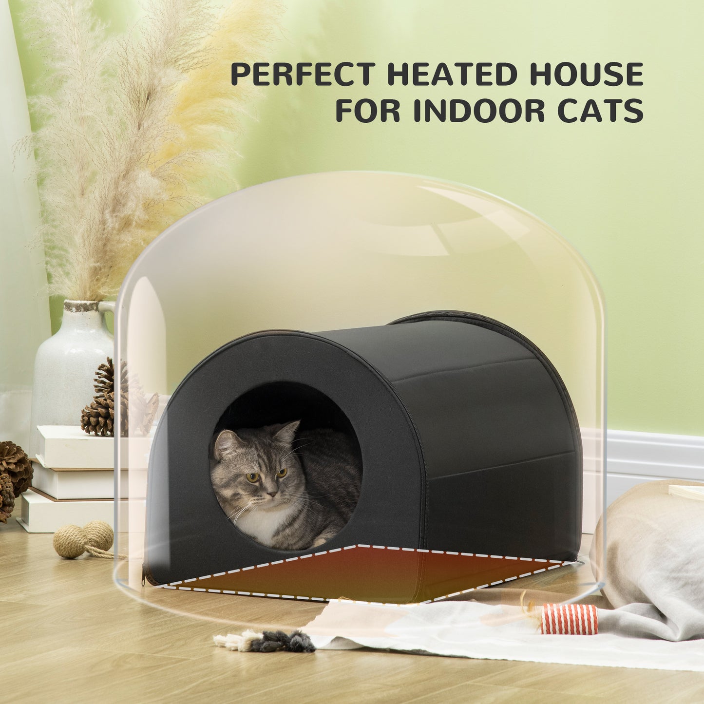 Cozy Warmth Haven - Heated Cat House Shelter - Purrfect Pet Haven