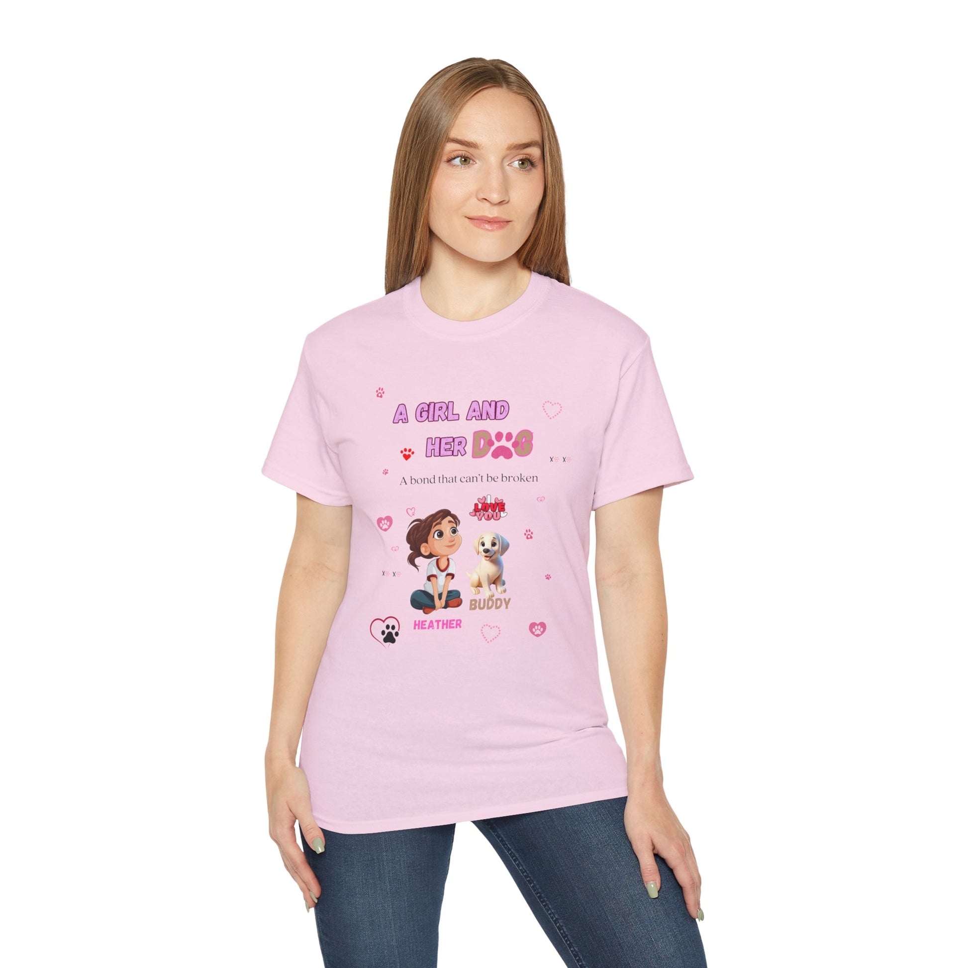Girl and Her Dog Unisex Tee | Cute Pet Lover Shirt | Personalized Gift | Purrfect Pet Haven