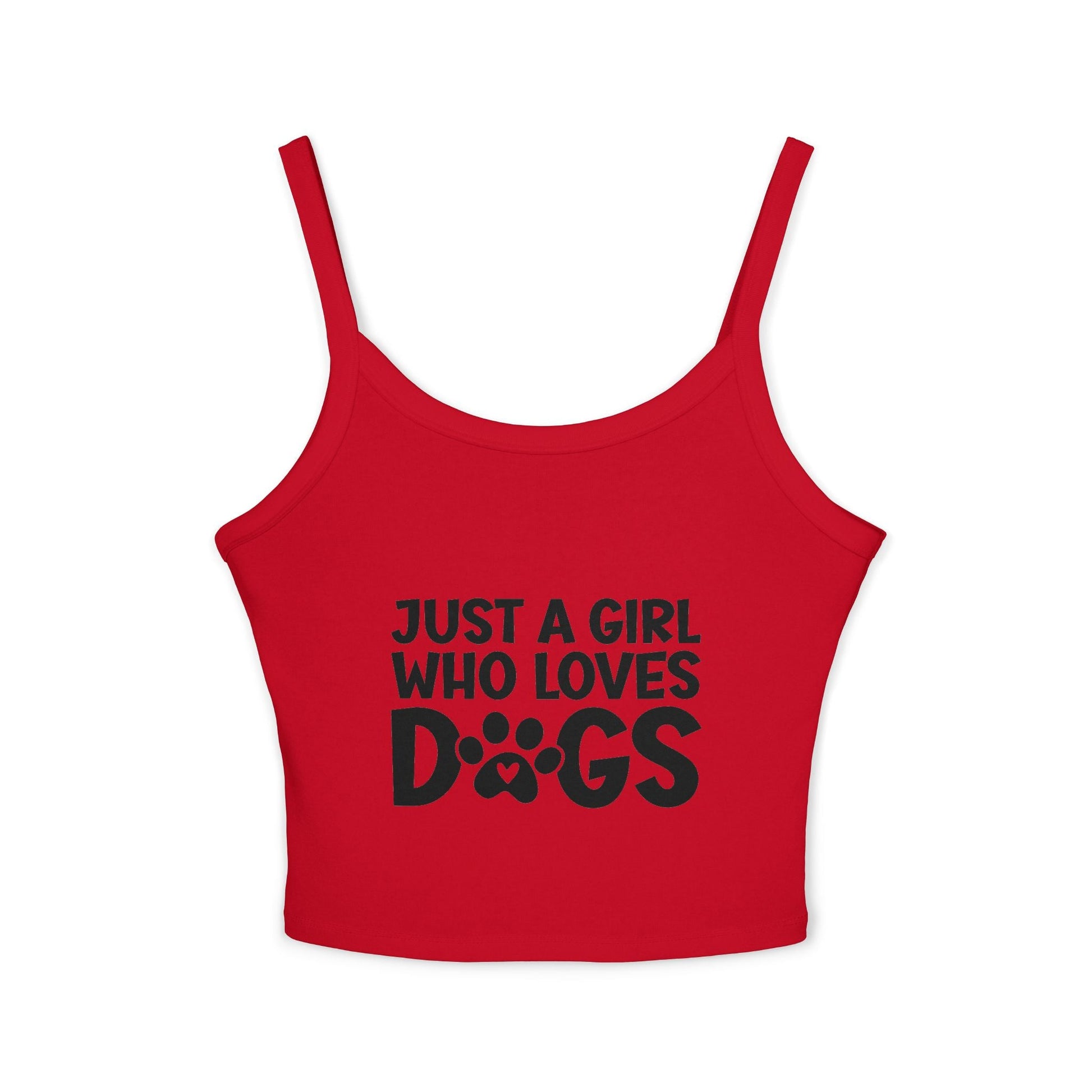 Just a Girl Who Loves Dogs Spaghetti Strap Tank Top - Cute Pet Lover Apparel | Purrfect Pet Haven