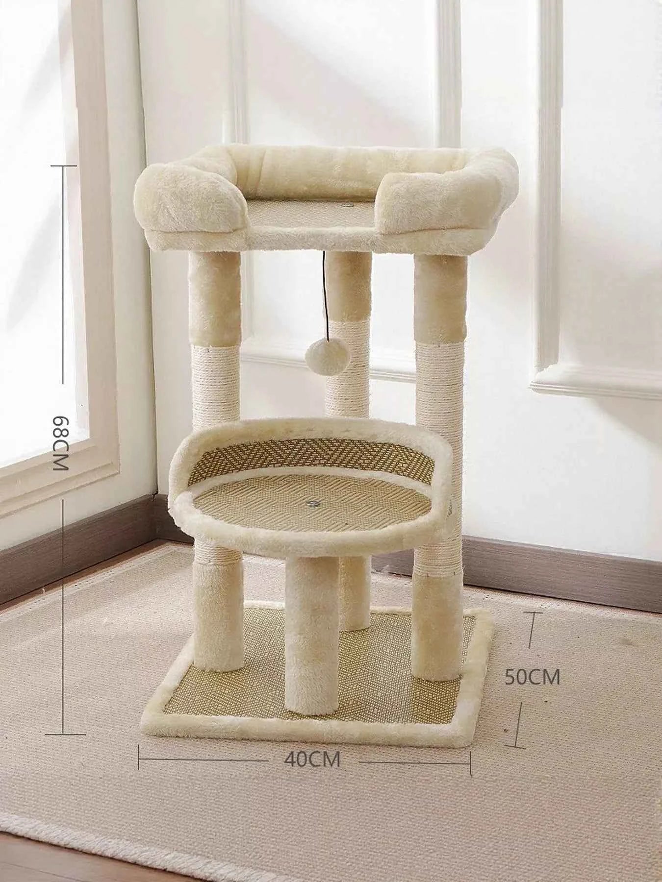 Plush Cat Tree Condo - Multi-Level Scratching Posts