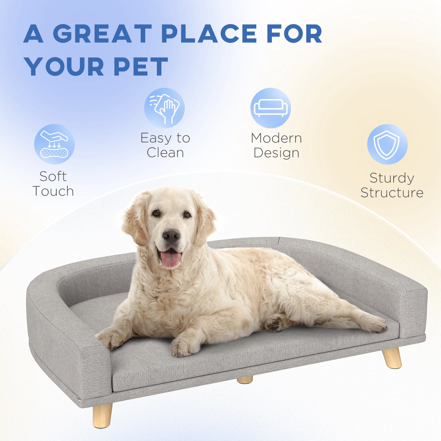 Dog Sofa - Elevated Couch Bed for Large Dogs & Cats