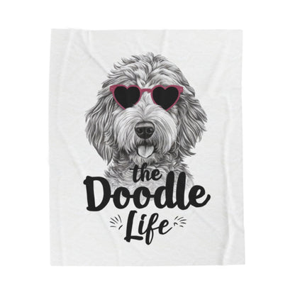 Doodle Life Plush Blanket - Cozy Goldendoodle Lover Gift