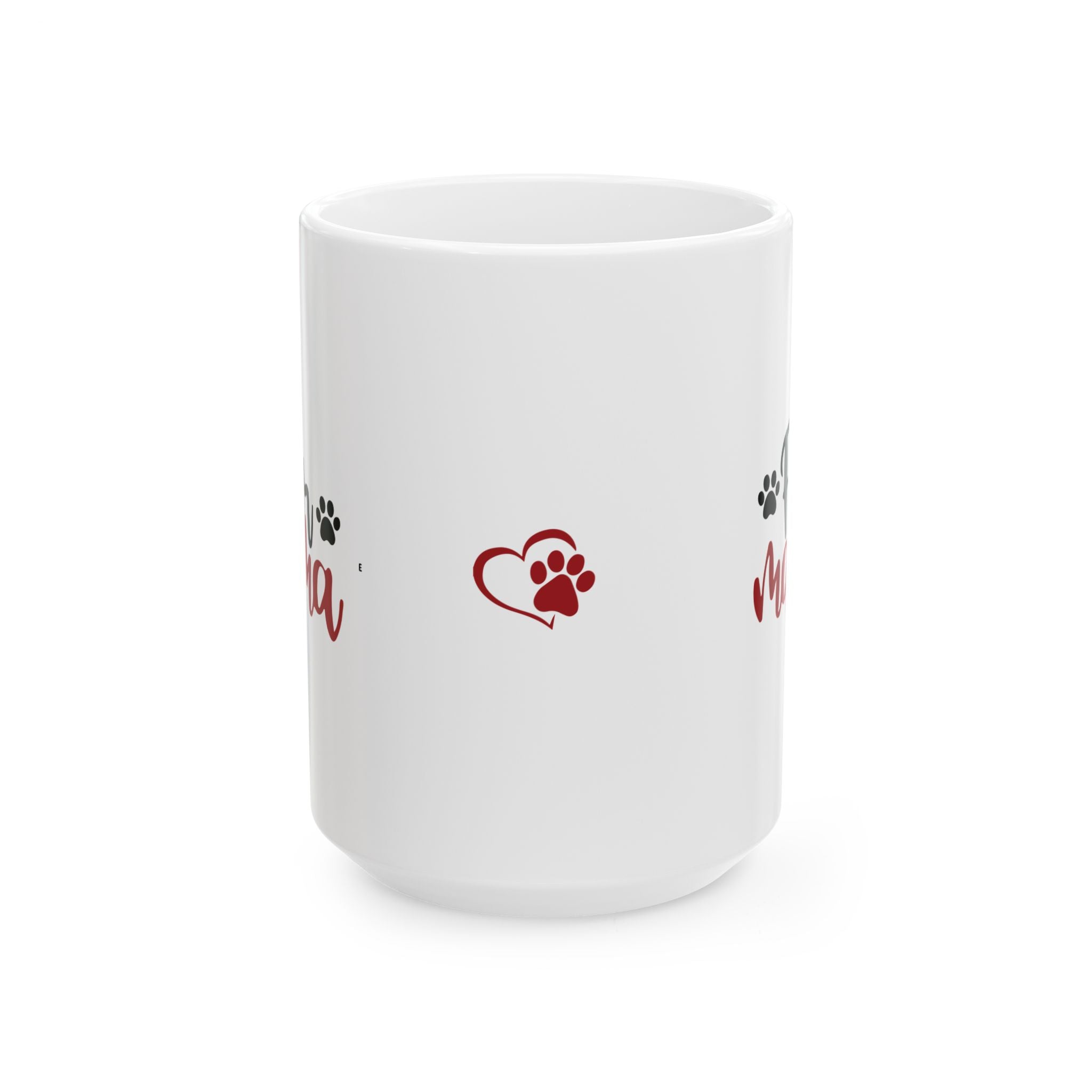Fur Mama Ceramic Mug - 11oz & 15oz with Heart and Paw Print Design - 0