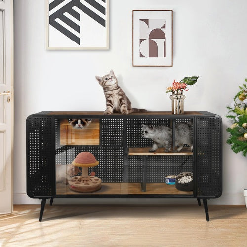 Spacious Cat House - Tempered Glass Design