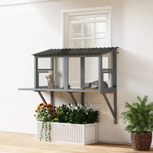 Wooden Cat Catio - Outdoor Window Perch Enclosure