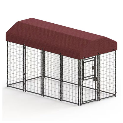 12 Piece Square Tube Wire Running Cage - Black Single Door Playpen