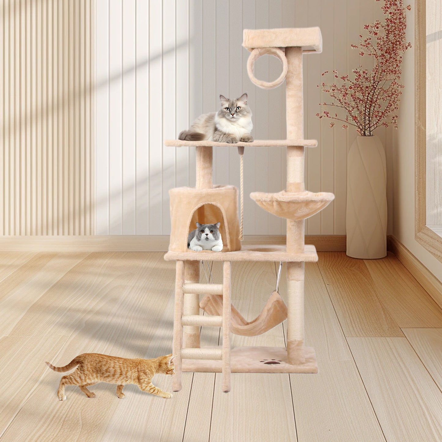 Multi-Level Cat Climbing Frame - Interactive Cat Tree Tower