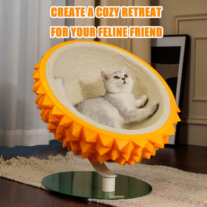 Cat Scratching Post - Durian Shape 3-in-1 Bed & House - Purrfect Pet Haven