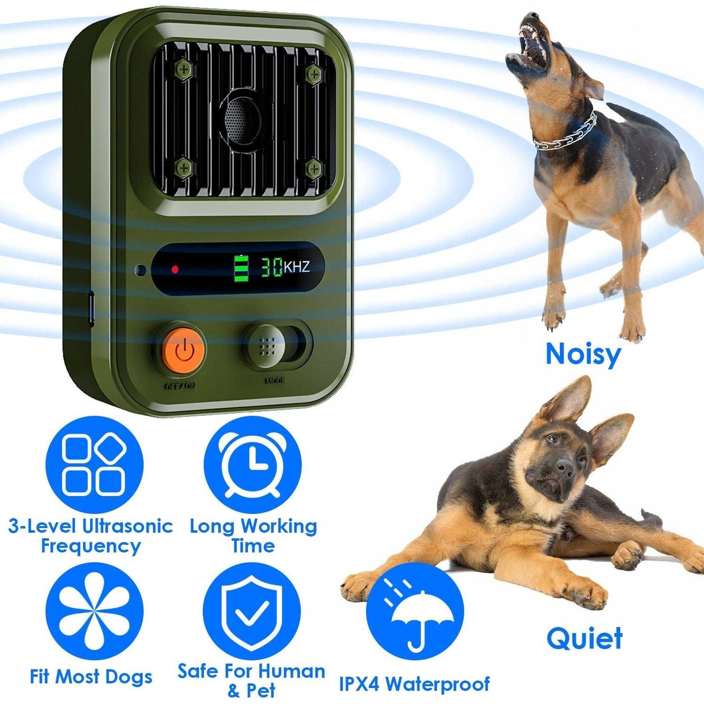 Anti Barking Device For Dogs - Rechargeable Ultrasonic Control