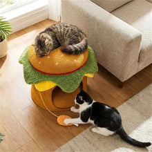 Cat Bed Cheeseburger Shape - Novelty House With Plush Toy