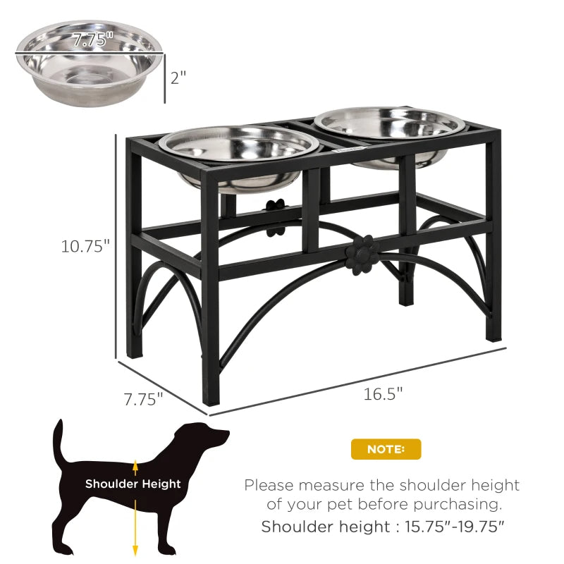 Elevated Dog Bowls - Stainless Steel Raised Feeding Station - Purrfect Pet Haven