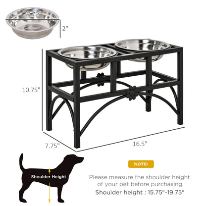 Elevated Dog Bowls - Stainless Steel Raised Feeding Station - Purrfect Pet Haven
