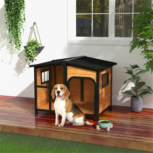 Weatherproof Cabin - Outdoor Wooden Dog House - Purrfect Pet Haven