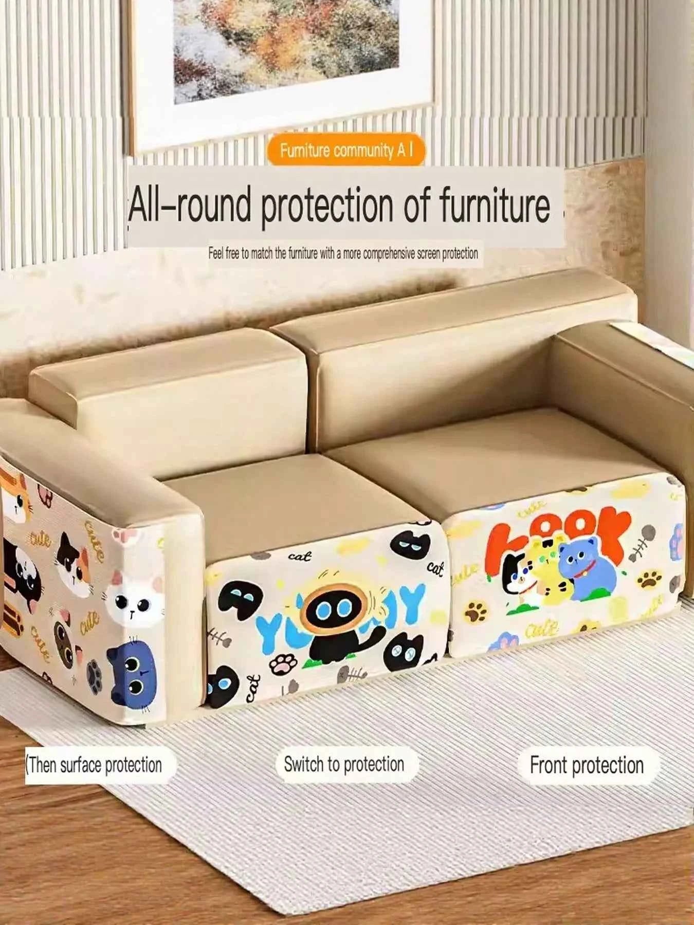 Cartoon Pattern Anti-Scratch Sofa Pet Furniture Protector