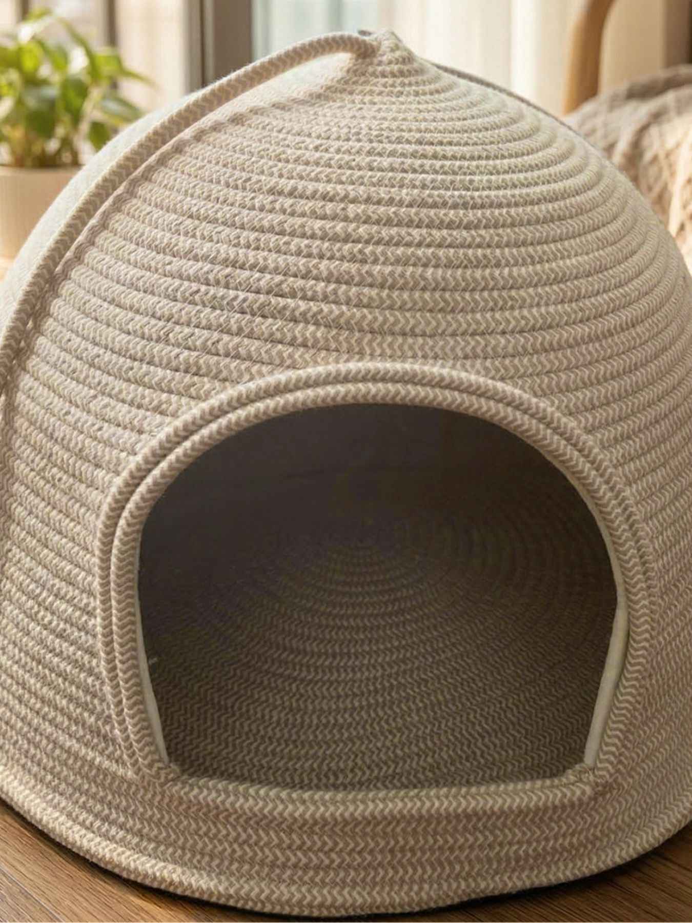 Cat Rope Dome Nest - Semi-Enclosed Cotton Woven Bed
