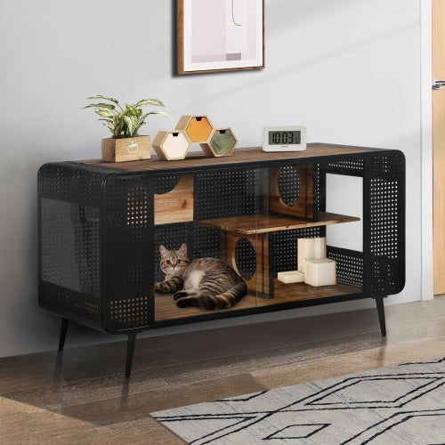 Spacious Cat House - Tempered Glass Design
