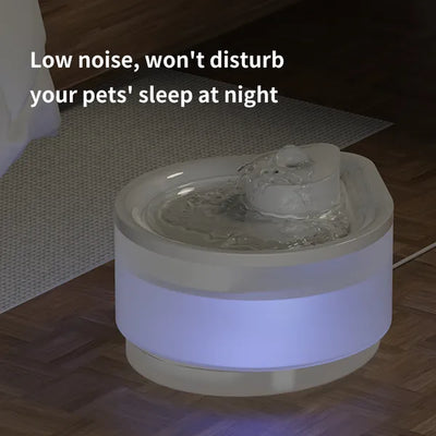Pet Water Fountain Quiet - 2500ML Night Light USB Powered