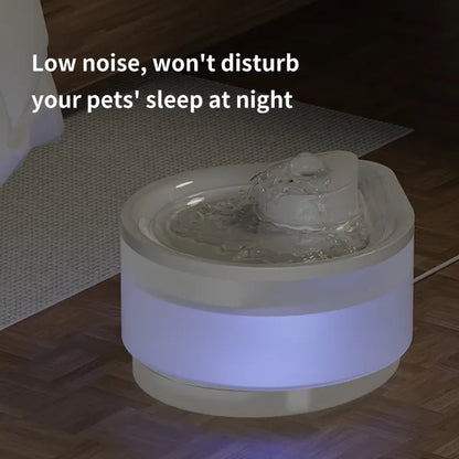 Pet Water Fountain Quiet - 2500ML Night Light USB Powered