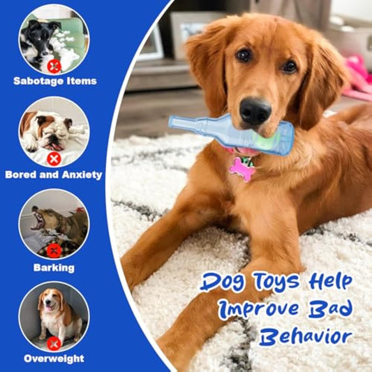 Water Bottle Squeaky Indestructible Dog Toys For Aggressive Chewers